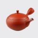 Mineral rich red clay Kyusu with a minimal spiral pattern. Handmade in Tokoname by master potters.