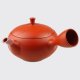 Mineral rich red clay Kyusu with a minimal spiral pattern. Handmade in Tokoname by master potters.