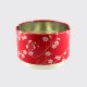 Red stackable tea tin with plum blossom decoration