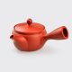 Stylish and simple Tokoname handmade clay Kyusu perfect for brewing for a small group of people.