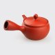 Stylish and simple Tokoname handmade clay Kyusu perfect for brewing for a small group of people.