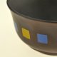 Handmade Jianshui clay cup with Mei Leaf Blue & Yellow square design. Perfect for the Big Bottom Jianshui teapots.