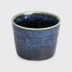 Deep blue 50ml stoneware cup with a ripple glaze.