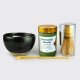Luxury Matcha set in a cushioned, custom swaddle bag. Everything that you need to make pinnacle Matcha.